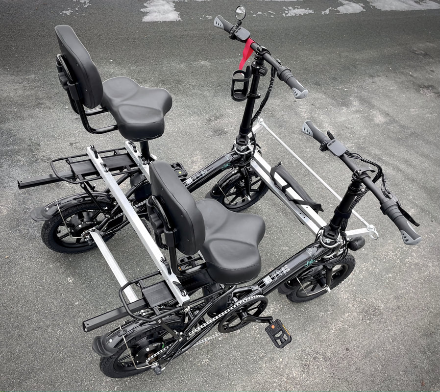 Designed for smaller riders with balance issues this compact Go4-E connection kit features a cargo rack that can carry a 3rd small child rider.
