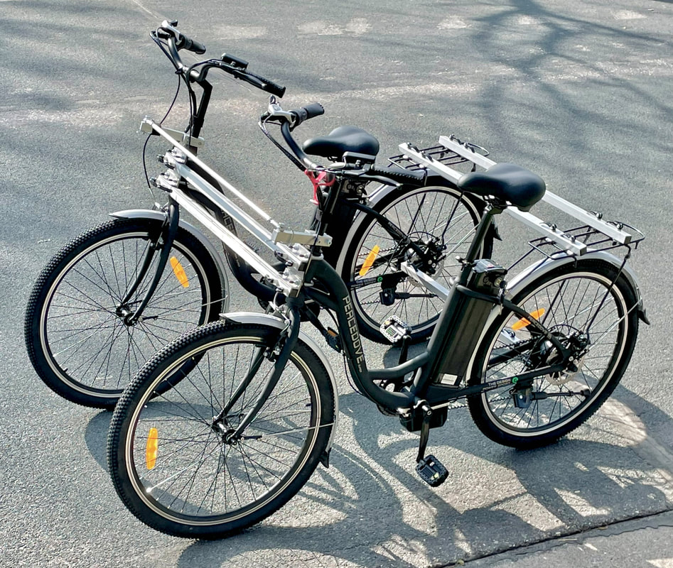 Electric bike sociable tandem alternative to trikes for riders with special needs